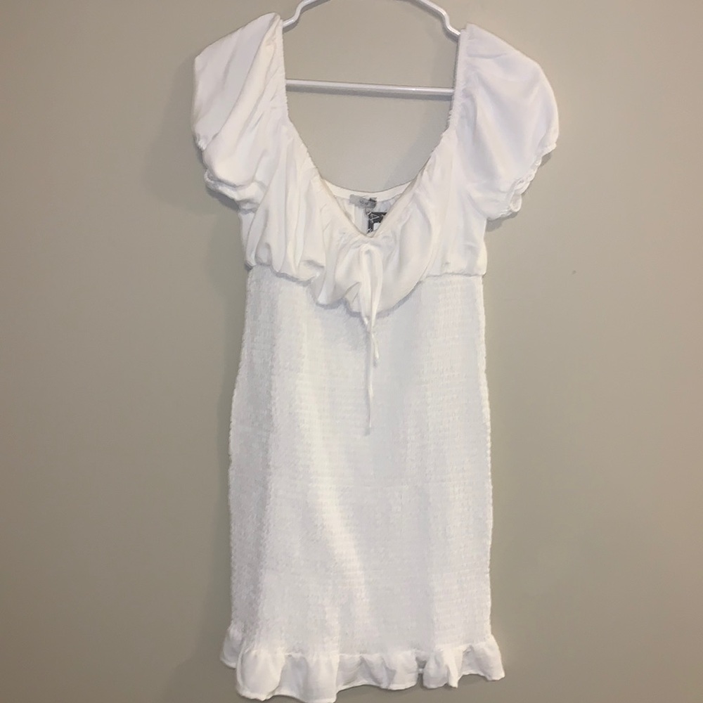 white stretchy dress